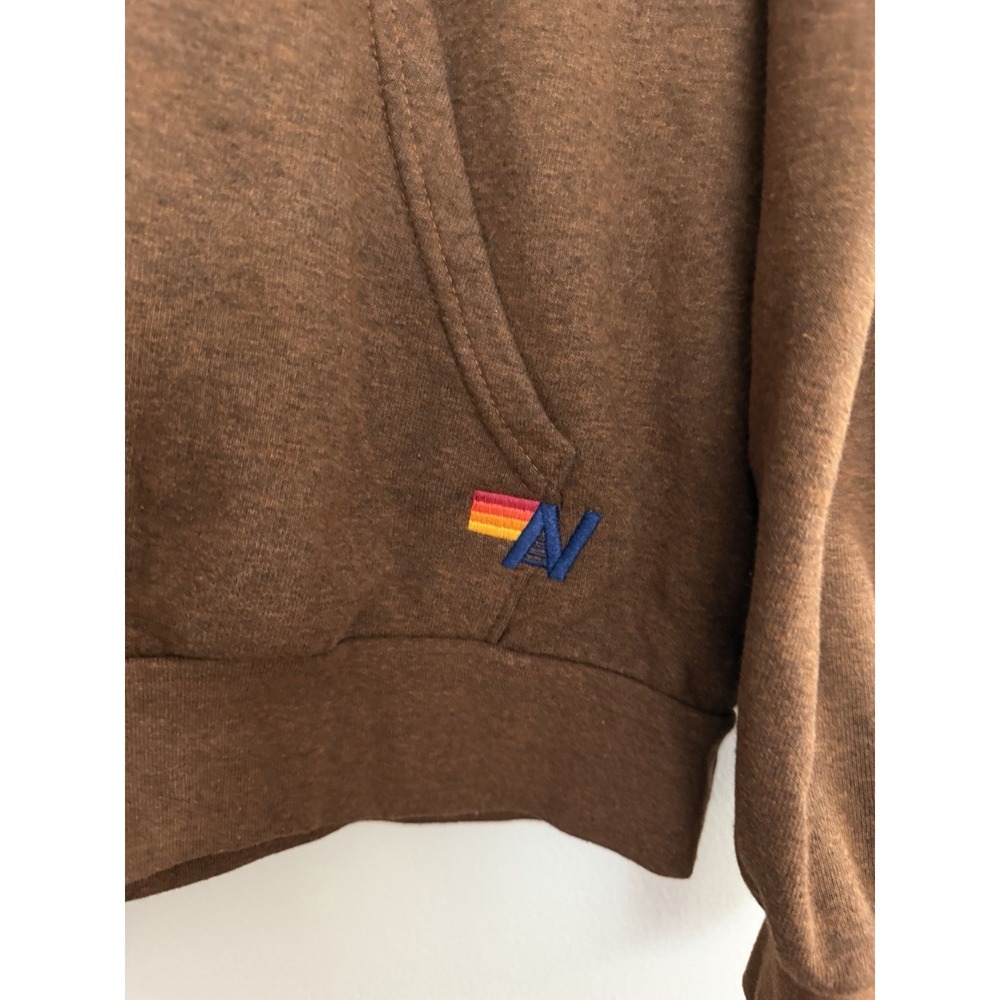 Aviator Nation Logo Pullover Relaxed Hoodie Chocolate Size Small - Picture 7 of 10